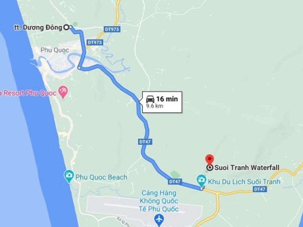 Đường đi suối Tranh Phú Quốc thế nào?